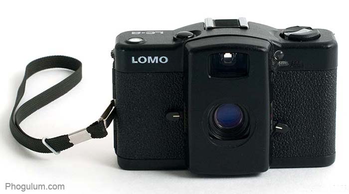 LOMO LC-A with strap and open lens cover